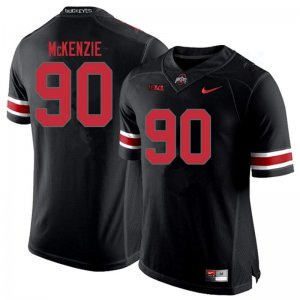 Men's Ohio State Buckeyes #90 Jaden McKenzie Blackout Nike NCAA College Football Jersey Official LRS0044MY